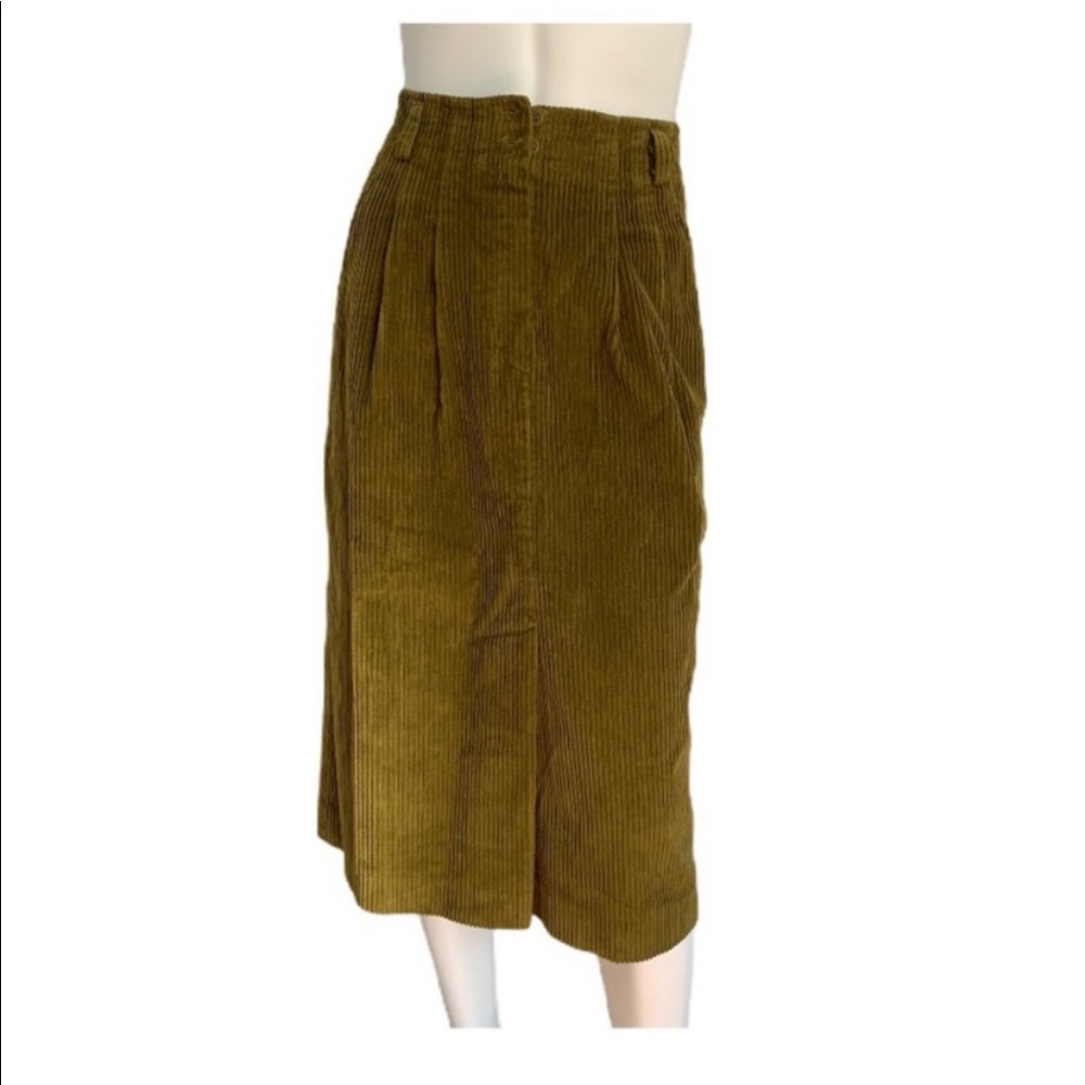 Vintage corduroy high waisted midi skirt